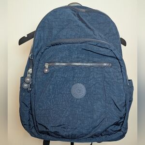 Kipling Seoul Extra Large 17" Laptop Backpack Water Resistant Navy Blue